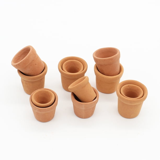 Vogacara Maceta de cerámica decorativa para casa de muñecas, jarrón de cerámica, adornos, maceta pequeña suculenta, modelo para el hogar, jardín de casas de muñecas Vogacara FN001975-00