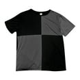 thumbnail image 3 of Mens T-Shirts Men Pure Color O Neck Splicing Short Sleeve Shirt Top T Shirt Yarn Mens Shirts Tall Sizes Big And Tall Tee Shirts Anime T Sports for Men Gray L, 3 of 4