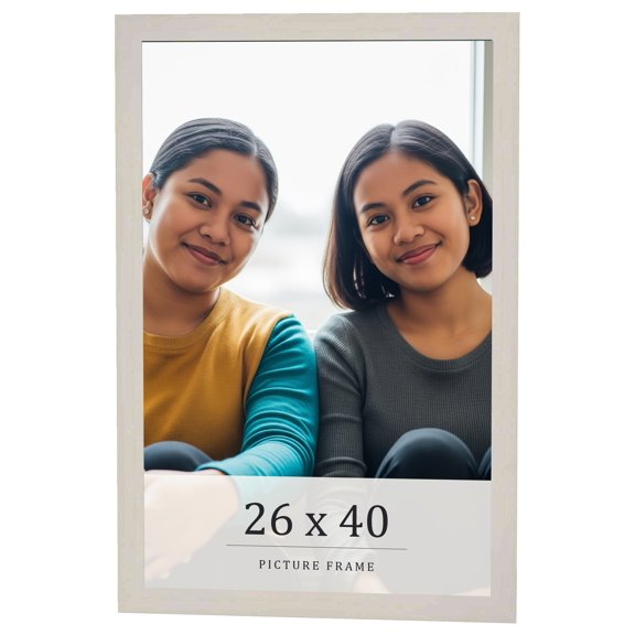 26x40 Frame White Wheat Solid Wood Picture Frame | Moulding Width 0.75 Inches | Interior Depth 0.5