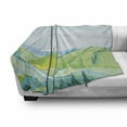 thumbnail image 2 of Rural Soft Flannel Fleece Throw Blanket, Panoramic Agricultural Fields and Hills Meadows, Cozy Plush for Indoor and Outdoor Use, 70" x 90", Baby Blue Pale Green, by Ambesonne, 2 of 5