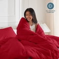thumbnail image 5 of Bare Home Luxury Duvet Cover and Sham Set - Premium 1800 Collection - Ultra-Soft - Full, Red, 3-Pieces, 5 of 10