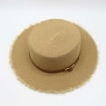 thumbnail image 2 of Riforla Ladies Wide Brim Raffia Straw Sun Hat with Belt Beach Hat for Summer Outings and Travel Beach Hats for Women Khaki, 2 of 6