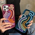 thumbnail image 2 of 3D Stereoscopic Silicone Color Line Sensory Decompression Phone Case, Shockproof Protective Sensory Activity Board Back Cover for iPhone 17/16/15/14/13/12 Pro Max (Red Line,for iPhone 15 Pro Max), 2 of 8
