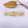 thumbnail image 2 of Diamond Twisted Wedding Band Elegant Crossover Matching Bnand Yerllow Gold Cuistomized Gold Band Birthday Hift For Daughter, 2 of 3