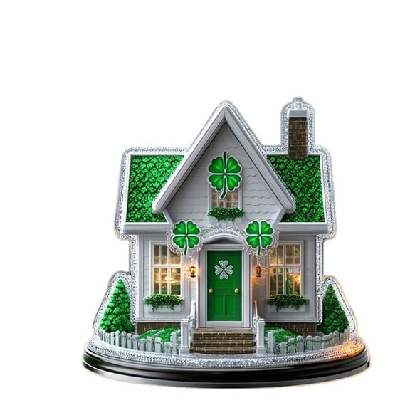 St.Patrick's Day Decorations Acrylic Table Decor – 2D Flat Shamrock Home Decor for Tabletop Shelf Mantel, Festive Irish Display for Holiday & Party