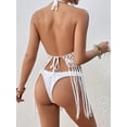 thumbnail image 6 of KelaJuan Women's Crochet Bikini Cover Ups Sleeveless Halter Neck Hollow Out Tassel Tops Swimsuit Cover Ups, 6 of 6