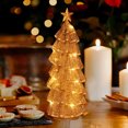 thumbnail image 4 of Iron Mesh Lights Glowing Christmas Tree Creativeness Tower Skirt Glowing Window Desktop Counter Ornaments Home Lighting Night Lights Props Christmas Decorations, 4 of 8