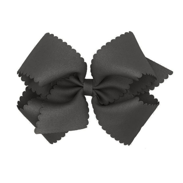 Moño King W Scalloped Rose gris 3 Wee Ones 9795-SSR