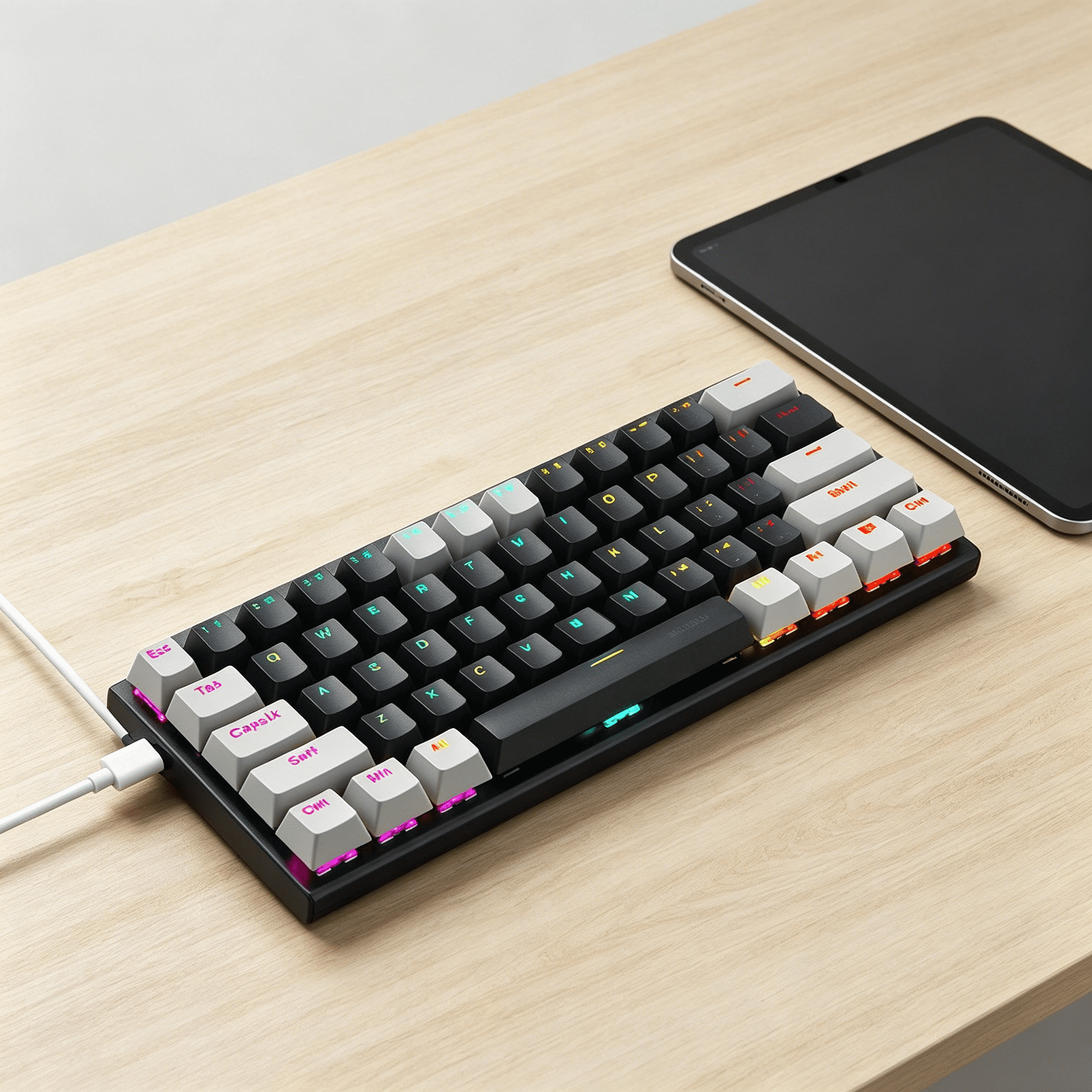 GJX 2026 New Mechanical Keyboard Precision Mechanical Switches 60% Keyboard Programmable Keys Quiet Operation Gaming Keyboard Style 5 for Gaming Office Typing Streaming Esports.