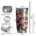 thumbnail image 6 of 20 Oz Pioneer Flower Coffee Tumbler Double Wall Insulated Stainless Steel Water Bottle | Metal Reusable Thermoses Flask with Cup Cap | Leak & Sweat Proof with Anti-Dust Lid, 6 of 7