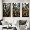 thumbnail image 1 of Designart "Vintage Castle Cityscape Gold and Blue III" Abstract Landscape Framed Wall Art Set Of 3 - Gold Abstract Landscapes Frame Gallery Set For Office Decor, 1 of 6
