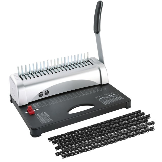 FLK Tech Binding Machine, Comb Binding Machine with with 100PCS 3/8'' Comb Bindings Spines, Binding Machine for Letter Size, A4, A5 Paper