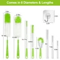 thumbnail image 2 of TSV 16pcs Bottle Cleaning Brush Set, Long Handle Bottle Cleaner for Narrow Neck Wine/Beer Bottles, Cup, Kettle Spout, Straw Brush, Green, 2 of 8