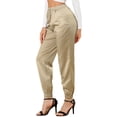 thumbnail image 4 of INSPIRE CHIC Junior's Athleisure Pants Drawstring Elastic Waist Ankle Joggers, 4 of 5