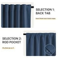thumbnail image 2 of KoshiMe 100% Blackout Faux Linen Curtains, 52x96 Inches 2 Panels Set, Thermal Insulated Rod Pocket Privacy Curtain Panels for Living Room Bedroom, Midnight Blue, 2 of 6