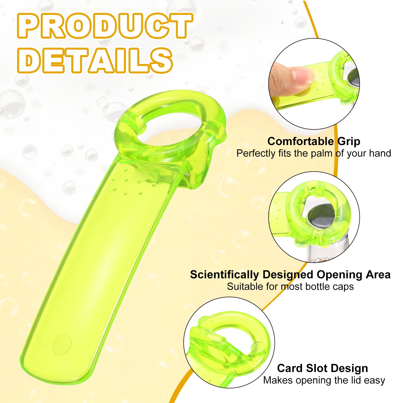 Uxcell 12 Pcs Jar Key Lid Opener, Plastic Jar Lid Opener Easy Grip Multifunctional Durable Can Open Tool for Elderly Seniors Women Weak Hands Easy-use by Anyone, Transparent Green