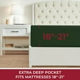 thumbnail image 2 of Mellanni Extra Deep Pocket Fitted Sheet up to 21", Microfiber, 1 Piece King, Emerald Green, 2 of 7