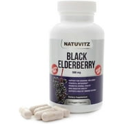 NATUVITZ - Black Elderberry 500mg - Immune Support Supplement (60 Caps)