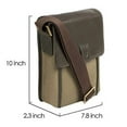 thumbnail image 2 of Hidesign Aiden Genuine Leather and Canvas Mini Crossbody Unisex Messenger Bag & Travel Bag / 10.5" iPad Bag - size (8"L x 10"H x 2.4"W), 2 of 5