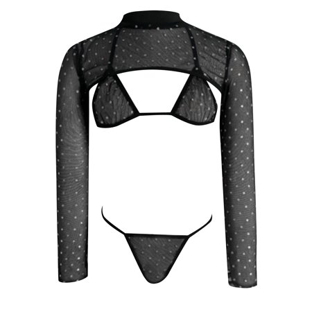 

PEASKJP Underwear Women Womens Lace Sling Waist Strap Open Embroidery Crochet Lingerie Pajamas Bodysuit Shapewear For Women Black M