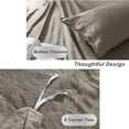 thumbnail image 4 of TOSMO 100% Linen Duvet Cover Set with Button Closure, 3 Pieces (1 Duvet Cover with 2 Pillowcases), Soft Breathable Durable Farmhouse Bedding, 4 of 6