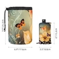 thumbnail image 5 of PhooArto Travel Cosmetic Bags Barrel Makeup Bag, Multifunctional Toiletry Bucket Bags Round Organizer Storage Pocket, Flowers Butterflies Painting, 5 of 6