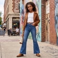 thumbnail image 5 of FEDPOP Baggy Jeans for Girls Wide Leg Ripped High Elastic Waisted Denim Pants Cute Summer Trousers Y2K Streetwear 7-14Y, 5 of 7