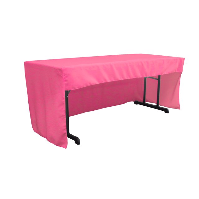 LA Mantel de popelina de poliéster con espalda abierta de lino 96 "L x 30" W x 30 "H, rosa fuerte LA Linen TCpop_OB_fit_96x30x30_HotPinkP38