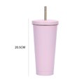 thumbnail image 3 of Taza de agua para coche de 750 ml, termos de paja a prueba de fugas, tazas de café de viaje (rosa) Likrtyny Para Estrenar, 3 of 8