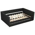 thumbnail image 4 of Euroco Upholstered Full XL Daybed with Trundle and LED Light, Black, 4 of 14