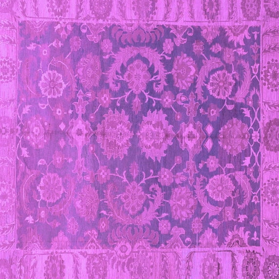 Ahgly Company Indoor Square Abstract Purple Modern Area Rugs, 8' Square