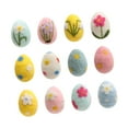 thumbnail image 3 of 12 piezas de decoración de huevos de Pascua de fieltro, adornos, suministros para fiestas, decoración de Pascua creativa de arte decoración colorida, 3 of 8