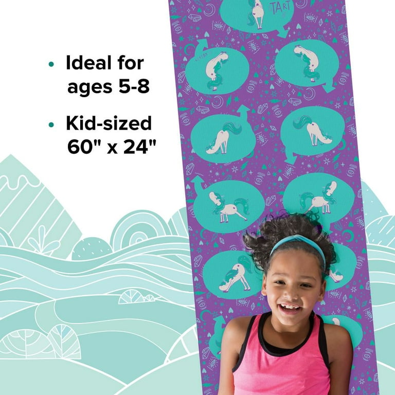 Kidnasium Kids Yoga Mat, Purple Unicorn Poses, 3mm Thickness, PVC,  Latex-free