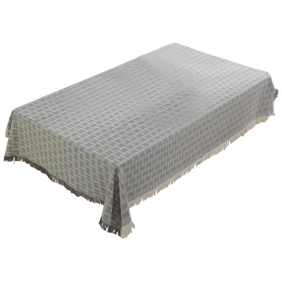 Nkmbld Farmhouse Linen Tablecloth Tassel Decoration Suitable for Rectangular Tablecloth Coffee Table Photo Decorative Cloth, Gray