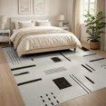 thumbnail image 3 of ODIKA 8'x10' Washable Area Rug Black Cream Abstract Geometric Contemporary Design with for Living Room, Under Sectional, Family , Durable, Non-Slip, 3 of 7