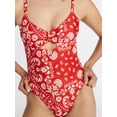 thumbnail image 4 of Time and Tru Women's and Women's Plus Knot Front and Keyhole One Piece Swimsuit, Sizes XS-3X, 4 of 5