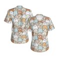thumbnail image 3 of Yiaed Lovely Bear Print Women's T Shirt V-Neck Short Sleeve Shirt Casual Breathable Tee Summer Tops-X-Large, 3 of 5