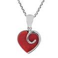 thumbnail image 2 of Love Romance Red Coral Hearts .925 Sterling Silver Valentine Jewelry Set, 2 of 5