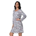 thumbnail image 2 of FEREMO Long Sleeve Nightgowns for Women Cotton Printed Sleepshirt Soft Loose House Dresses 2 Pack, 2 of 7