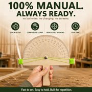 Wooden Angle Finder Tool, 0-180° Angle Measuring Tool for Woodworking with Laser Engraved Scale, Birch Wood Layout Tool for Carpenters, DIY Makers and Craftsmen