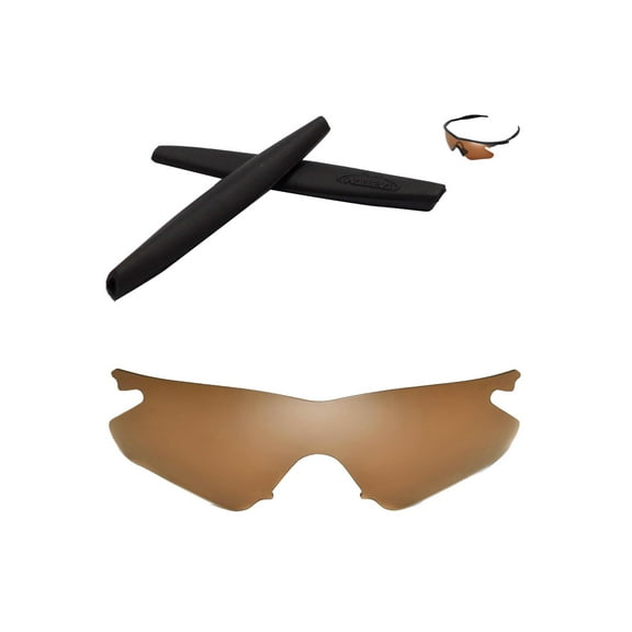 Walleva Brown Polarized Lenses And Black Earsocks For Oakley M Frame Heater Sunglasses