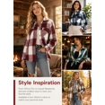 thumbnail image 6 of Mengpipi Women's Vintage Checkered Shacket - Long Sleeve Button Front Lapel Collar, Thick Warm Plaid Coat S-2XL, 6 of 7
