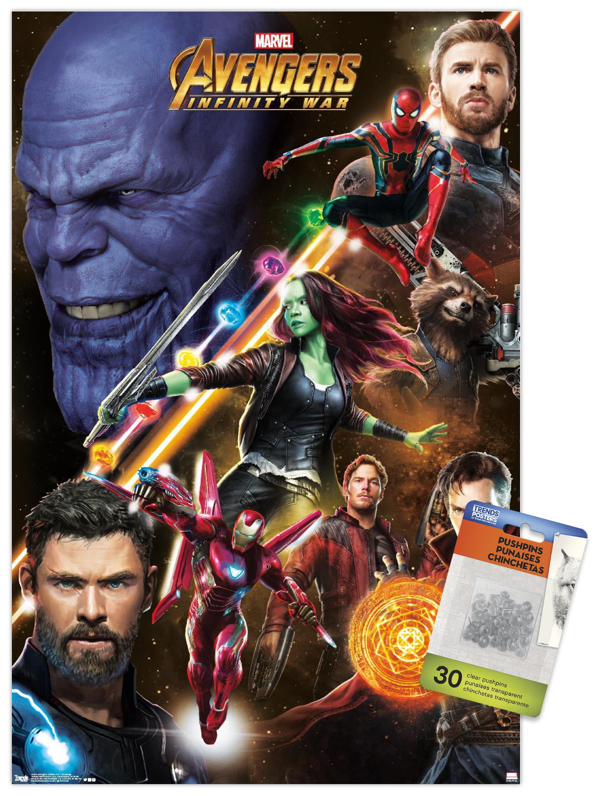 Avengers Infinity War Characters Poster Framed Cork Pin Board With Pins 