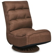 Costway Gaming Chair Fabric 6-Position Folding Lazy Sofa 360 Degree Swivel Coffee