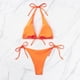 thumbnail image 3 of Gibobby Conjunto de Bikini para Mujer Conjunto de bikini para mujer con cordones y espalda descubierta, ropa de playa de dos piezas, trajes de baño sexys(Naranja,CH), 3 of 5