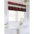thumbnail image 3 of Valances for Windows Red And Black Strip Leaf Rod Pocket Cafe Window Treatments Valance Curtains for Kitchen Bathroom Laundry Basement Windows 42"x12", 3 of 9