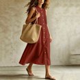 thumbnail image 6 of IUYRTFE Women Sleeveless Button Front Maxi Dress with Pockets for Summer Vacation Casual Daily Wear, 6 of 6