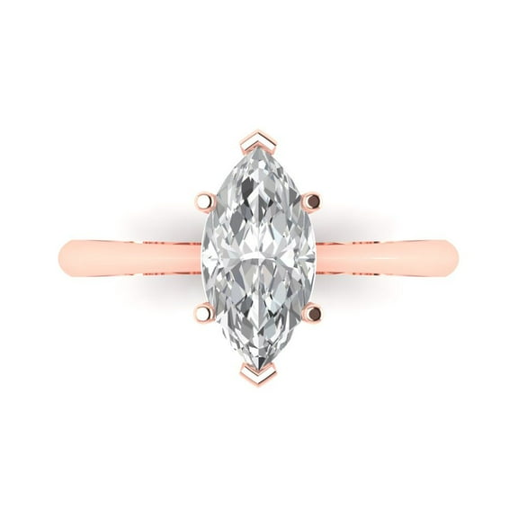 Solitaire Engagement Ring for Women - 1.5ct Moissanite in 18K Rose Gold Promise Ring