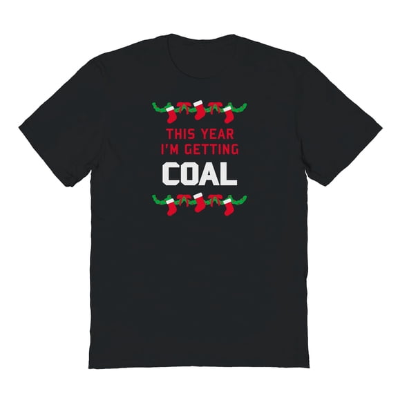 Christmas Holiday This Year Coal Graphic Black Men's Cotton T-Shirt