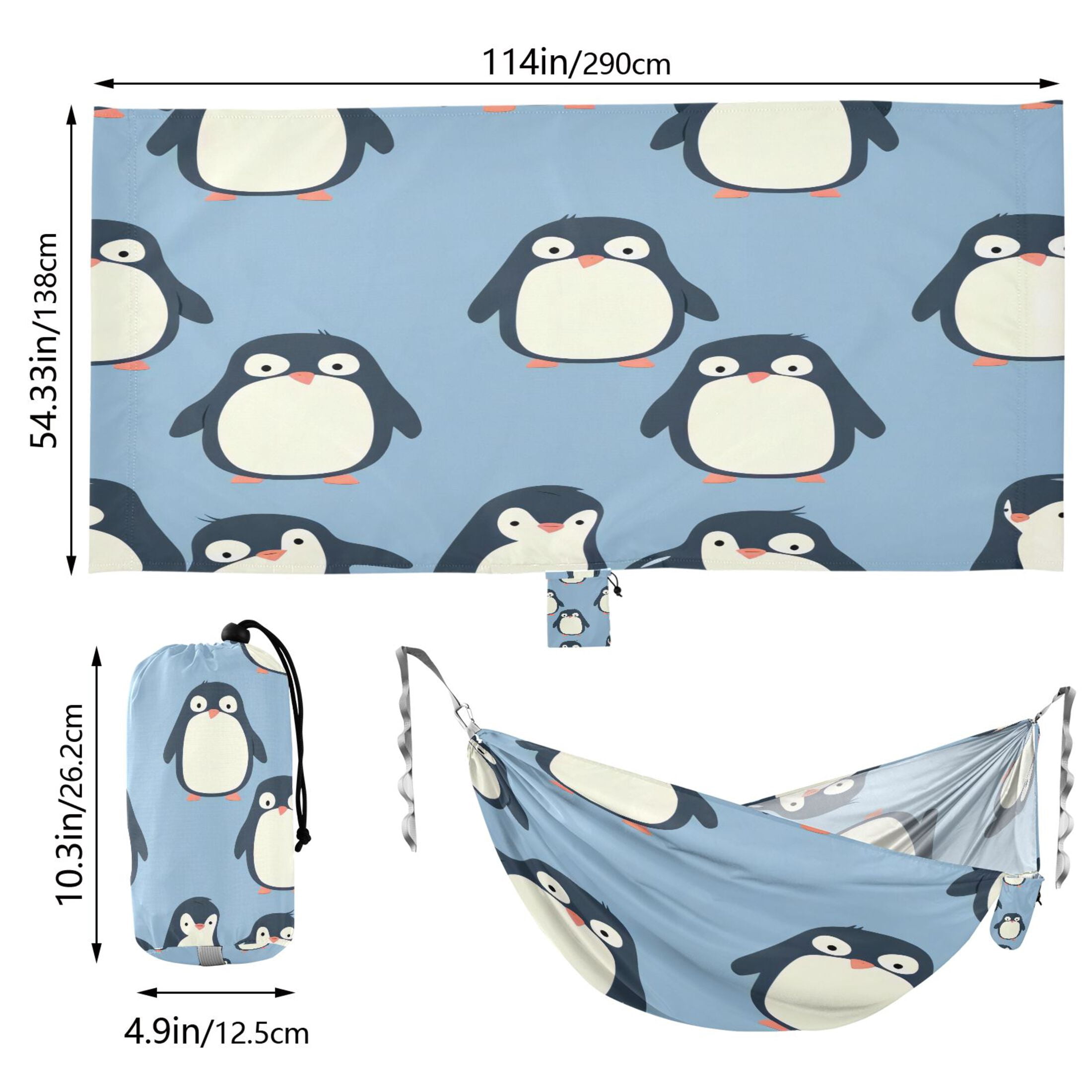 Hammock Camping Hammock Nylon Portable Hammock Travel Camping Hammock Cartoon Penguin